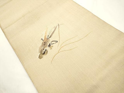 平和屋着物●太鼓柄袋帯　すくい織　抽象文様　金糸　正絹　逸品　CABJ9451dy