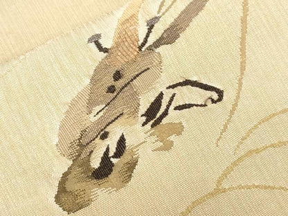 平和屋着物●太鼓柄袋帯　すくい織　抽象文様　金糸　正絹　逸品　CABJ9451dy