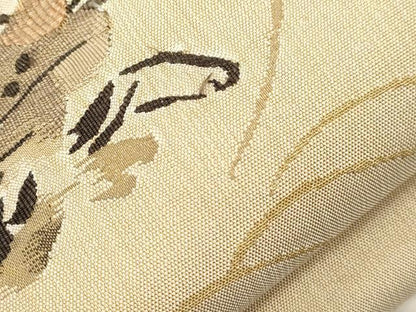 平和屋着物●太鼓柄袋帯　すくい織　抽象文様　金糸　正絹　逸品　CABJ9451dy