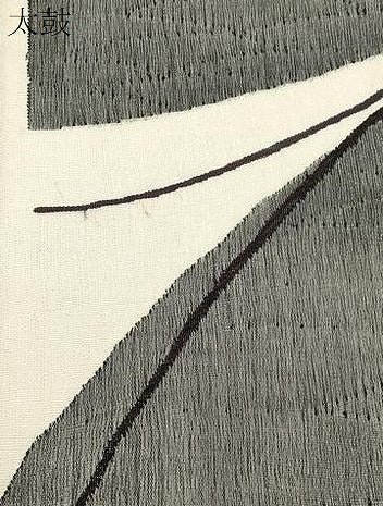 平和屋着物●太鼓柄袋帯　すくい織　幾何学文　銀糸　正絹　逸品　CABJ9462dy