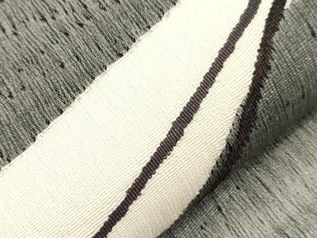 平和屋着物●太鼓柄袋帯　すくい織　幾何学文　銀糸　正絹　逸品　CABJ9462dy
