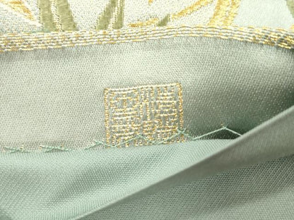 平和屋着物●西陣　京洛苑たはら謹製　六通柄袋帯　唐織　能衣　花車文　金糸　正絹　逸品　CABJ9464dy