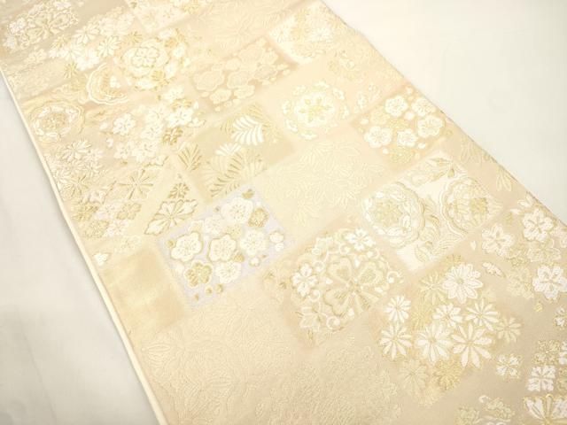 平和屋着物●六通柄袋帯　松竹梅花文　金糸　正絹　逸品　CABJ9467dy