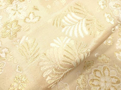 平和屋着物●六通柄袋帯　松竹梅花文　金糸　正絹　逸品　CABJ9467dy