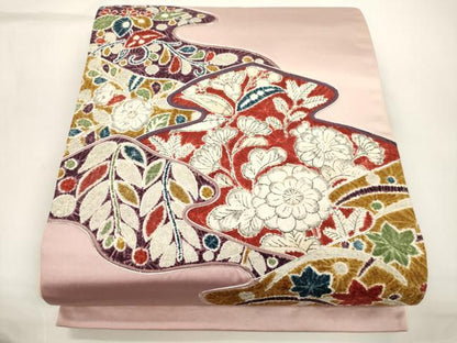平和屋着物●太鼓柄袋帯　辻が花　絞り　駒刺繍　正絹　逸品　CABJ9468dy