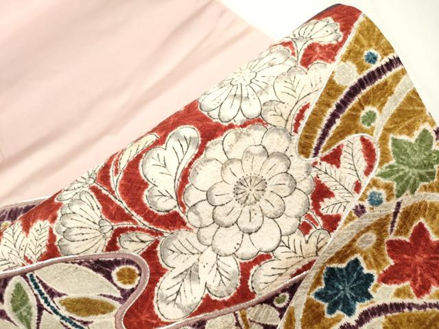 平和屋着物●太鼓柄袋帯　辻が花　絞り　駒刺繍　正絹　逸品　CABJ9468dy