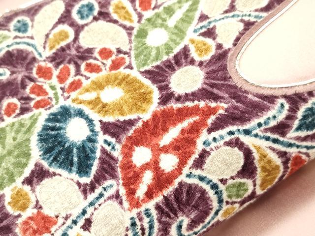 平和屋着物●太鼓柄袋帯　辻が花　絞り　駒刺繍　正絹　逸品　CABJ9468dy