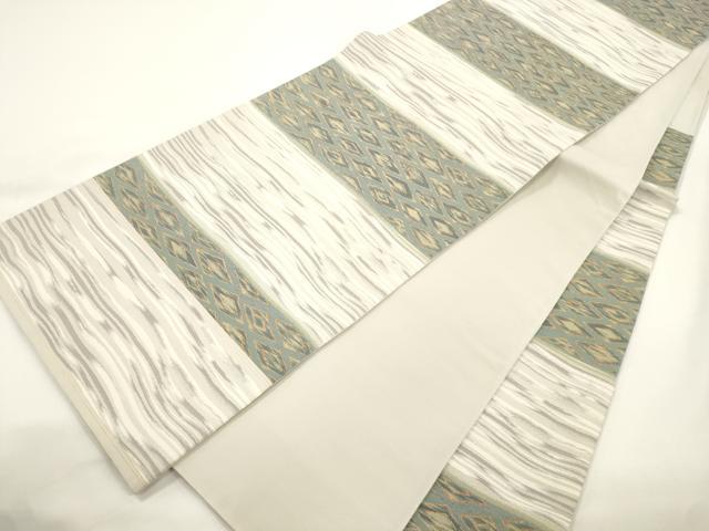 平和屋着物●田中工芸織物 祥園謹製　六通柄袋帯　菱霞文　金糸　正絹　逸品　CABJ9473dy