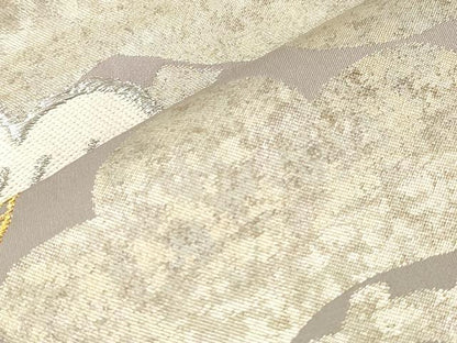 平和屋着物●西陣　河合美術織物謹製　六通柄袋帯　唐織　松　飛鶴文　金銀糸　正絹　逸品　CABJ9477dy