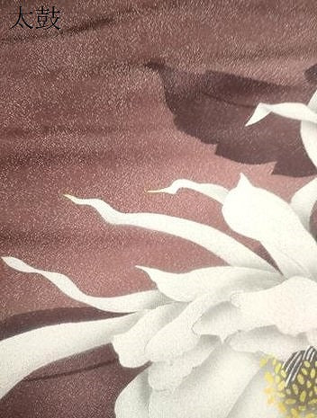 平和屋着物●京の匠日展作家　丹下雄介　太鼓柄袋帯　草花文　銀通し地　やまと誂製　正絹　逸品　CABJ9484dy
