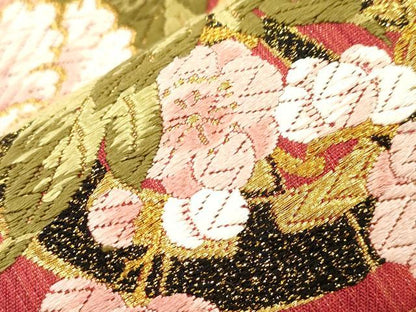 平和屋着物●六通柄袋帯　唐織　花車　金糸　正絹　逸品　CABJ9485dy