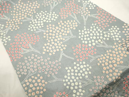 平和屋着物●全通柄九寸名古屋帯　絞り　草木文　正絹　逸品　CABJ9499dy