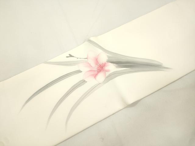塩瀬 爽やかカラー 手描き 九寸名古屋帯 塩瀬爽やかな水色の名古屋帯
