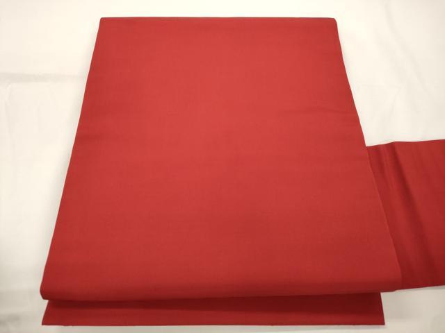 平和屋着物●本場筑前博多織　八寸名古屋帯　赤紅色　名古屋仕立て　正絹　逸品　CABJ9504dy