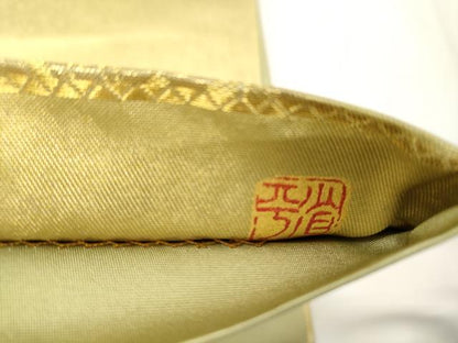 平和屋着物●金彩友禅作家　金彩の魔術師　堀省平　金煌織　太鼓柄袋帯　鳳凰花唐草文　金糸　正絹　逸品　CABJ9508dy