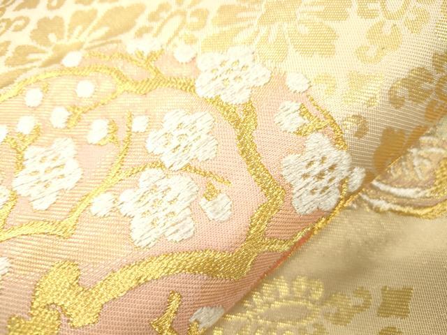 平和屋着物●西陣　川島織物　六通柄　本袋帯　唐織　花鳥丸文　金銀糸　三越扱い　正絹　逸品　CABJ9516dy