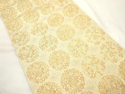 平和屋着物●西陣　川島織物　六通柄　本袋帯　草花丸文　金糸　正絹　逸品　CABJ9519dy