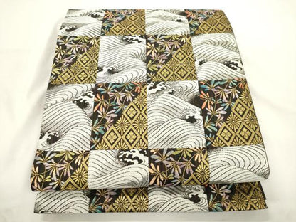 平和屋着物●伝統工芸士　林正勝　六通柄袋帯　市松文様　正絹　逸品　CABJ9521dy