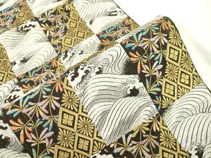 平和屋着物●伝統工芸士　林正勝　六通柄袋帯　市松文様　正絹　逸品　CABJ9521dy