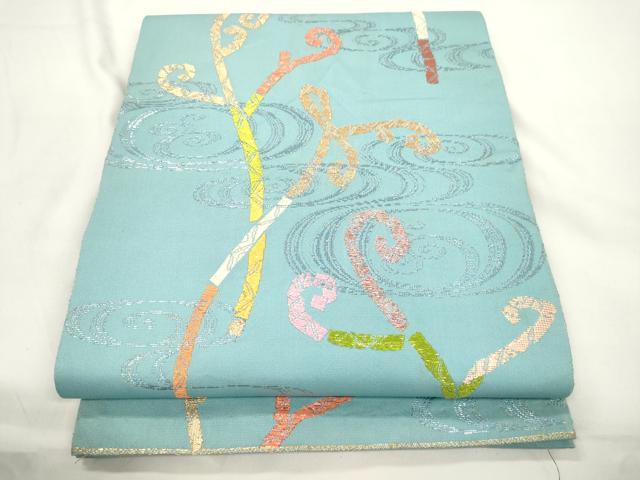 平和屋着物●龍村平蔵製　六通柄　本袋帯　さわらび　金糸　正絹　逸品　CABJ9527dy