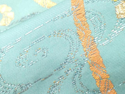 平和屋着物●龍村平蔵製　六通柄　本袋帯　さわらび　金糸　正絹　逸品　CABJ9527dy