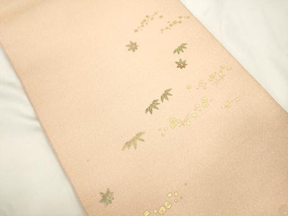 平和屋着物●太鼓柄袋帯　螺鈿　草木文　金彩　正絹　逸品　CABJ9531dy