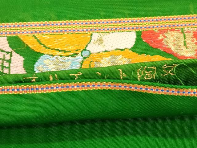 平和屋着物●龍村美術織物　たつむら　六通柄　本袋帯　オリエント陶文　金糸　正絹　逸品　CABJ9533dy
