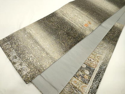 平和屋着物●金唐革　和泉紫峯　六通柄袋帯　花鳥文　金銀彩　正絹　逸品　CABJ9538dy