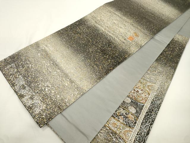 平和屋着物●金唐革　和泉紫峯　六通柄袋帯　花鳥文　金銀彩　正絹　逸品　CABJ9538dy