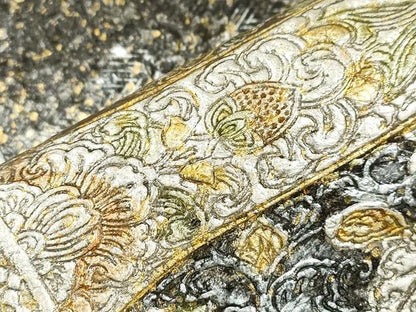 平和屋着物●金唐革　和泉紫峯　六通柄袋帯　花鳥文　金銀彩　正絹　逸品　CABJ9538dy