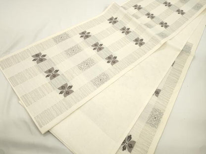 平和屋着物●六通柄袋帯　幾何学文　正絹　逸品　CABJ9540dy