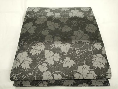 平和屋着物●両面　全通柄袋帯　舞桜文　銀通し地　正絹　逸品　CABJ9541dy