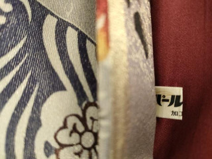 平和屋着物●金城紅型染工房　金城盛弘　本場琉球紅型　全通柄袋帯　立波花蝶丸文　金糸　正絹　逸品　CABJ9542dy
