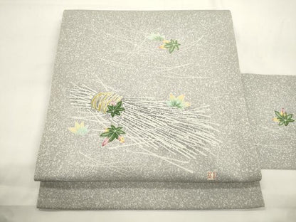 平和屋着物●人間国宝・羽田登喜男 　九寸名古屋帯　吹寄せ文　正絹　逸品　CABJ9546dy