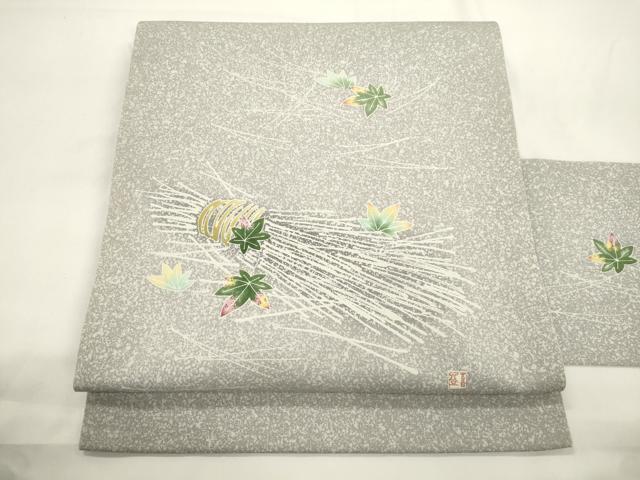 平和屋着物●人間国宝・羽田登喜男 　九寸名古屋帯　吹寄せ文　正絹　逸品　CABJ9546dy