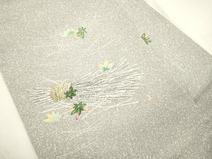 平和屋着物●人間国宝・羽田登喜男 　九寸名古屋帯　吹寄せ文　正絹　逸品　CABJ9546dy