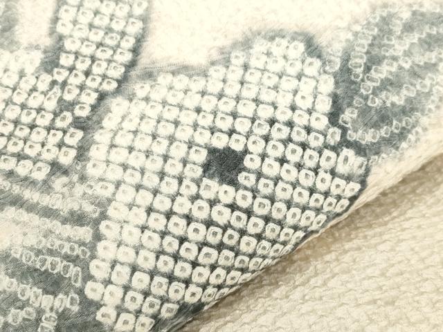 平和屋着物●名門　藤娘きぬたや・総絞り　九寸開き名古屋帯　流水草花文　正絹　逸品　CABJ9549dy