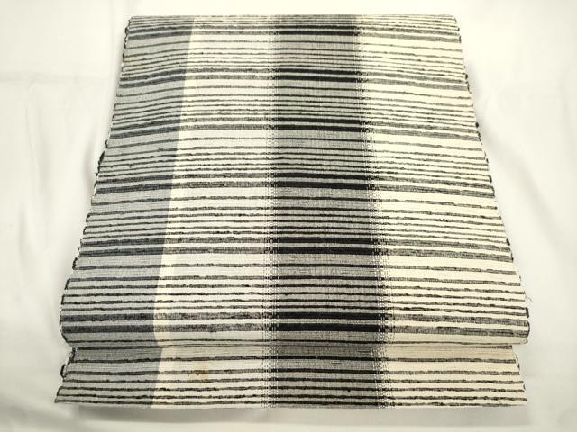 平和屋着物●八寸名古屋帯　紬地　横段文　正絹　逸品　CABJ9550dy