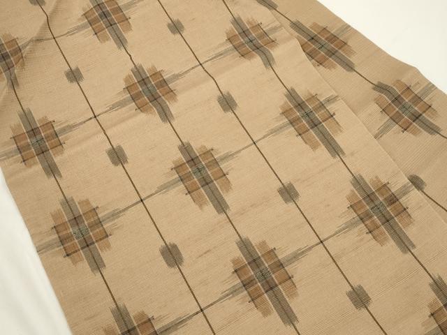 平和屋着物＊夏物　九寸名古屋帯　幾何学文　金糸　正絹　逸品　CABJ9551dy
