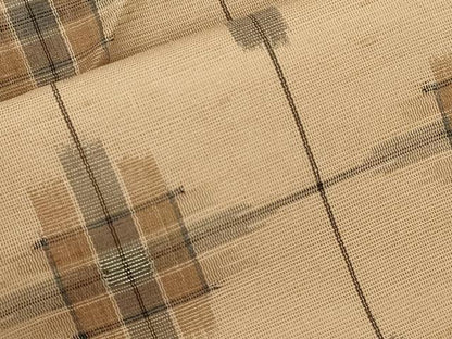平和屋着物＊夏物　九寸名古屋帯　幾何学文　金糸　正絹　逸品　CABJ9551dy