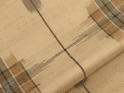 平和屋着物＊夏物　九寸名古屋帯　幾何学文　金糸　正絹　逸品　CABJ9551dy
