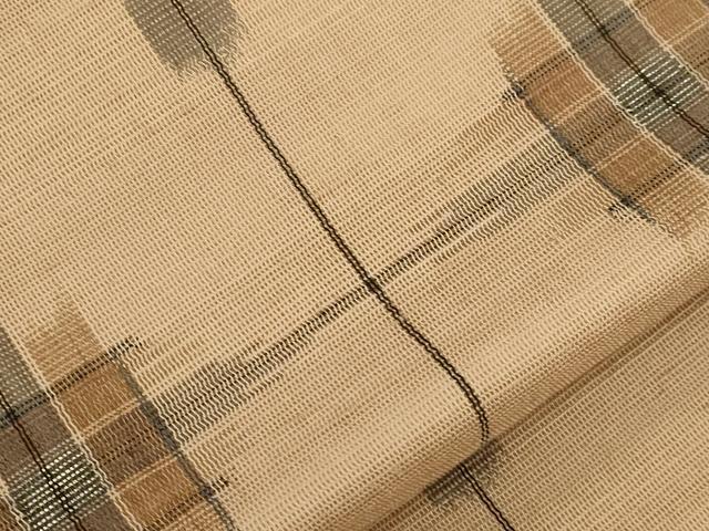 平和屋着物＊夏物　九寸名古屋帯　幾何学文　金糸　正絹　逸品　CABJ9551dy