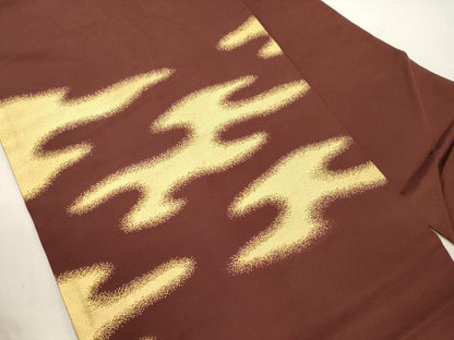 平和屋着物●龍村美術織物　たつむら　九寸名古屋帯　五雲　金糸　正絹　逸品　CABJ9556dy