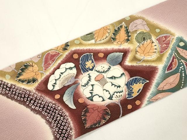 平和屋着物●九寸名古屋帯　辻が花　鬼しぼ縮緬　正絹　逸品　CABJ9559dy