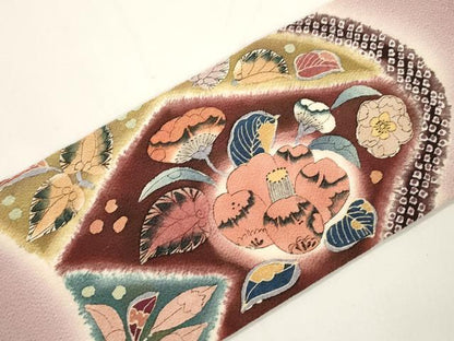 平和屋着物●九寸名古屋帯　辻が花　鬼しぼ縮緬　正絹　逸品　CABJ9559dy