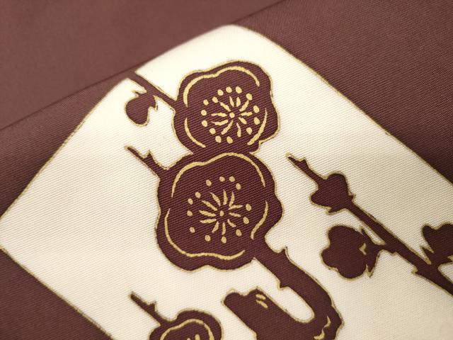 平和屋着物●塩瀬　九寸開き名古屋帯　草花文　金彩　正絹　逸品　CABJ9560dy