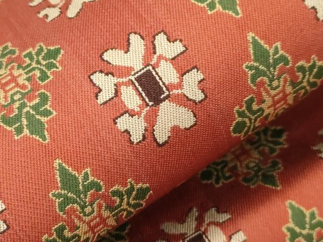 平和屋着物●龍村美術織物 　九寸開き名古屋帯　双華文　証紙付き　正絹　逸品　CABJ9561dy