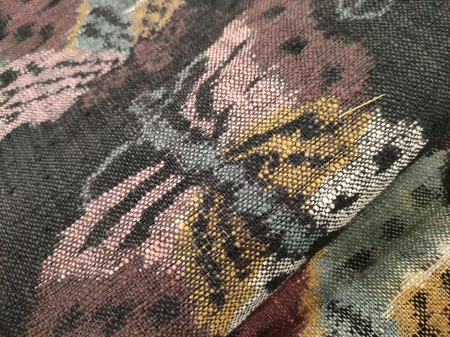 平和屋着物●八寸名古屋帯　紬地　舞蝶文　正絹　逸品　CABJ9566dy