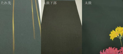 平和屋着物●太鼓柄袋帯　草花文　正絹　逸品　CABJ9576dy