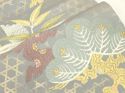 平和屋着物●六通柄袋帯　唐織　松竹　金糸　正絹　逸品　CABJ9579dy